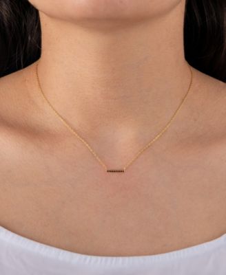 Black Spinel Bar Necklace