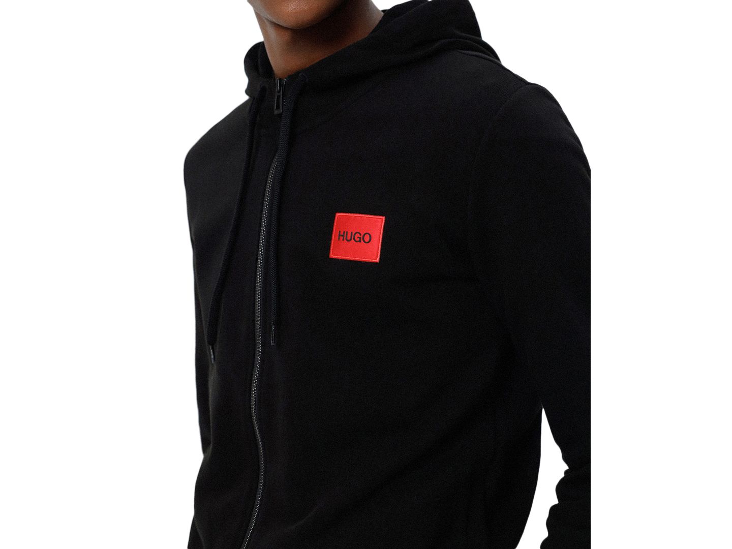 Мужское худи Hugo Boss Regular-Fit Full-Zip, цвет: Чёрный — фото 3