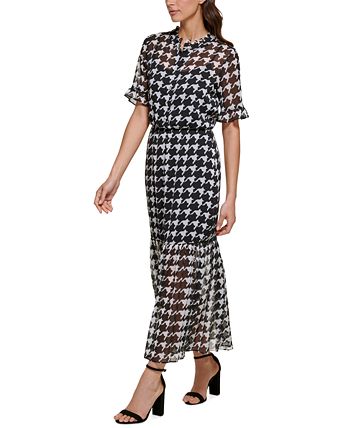 Kate spade discount houndstooth chiffon dress
