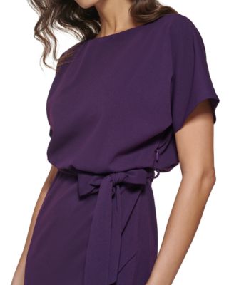 kensie purple dress Kensie Dresses Womens eggplant Velvet Tea Long Sleeve Wrap Dress Size 4 NWT
