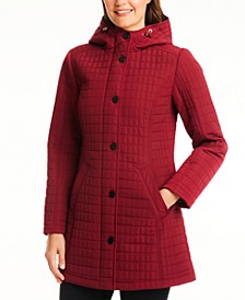 Women's Hooded Quilted Coat, Created for Macy's