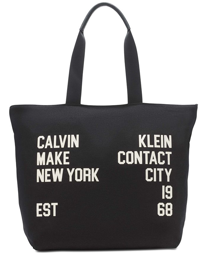 Calvin Klein Selina Canvas Top Zipper Tote Bag - Macy's
