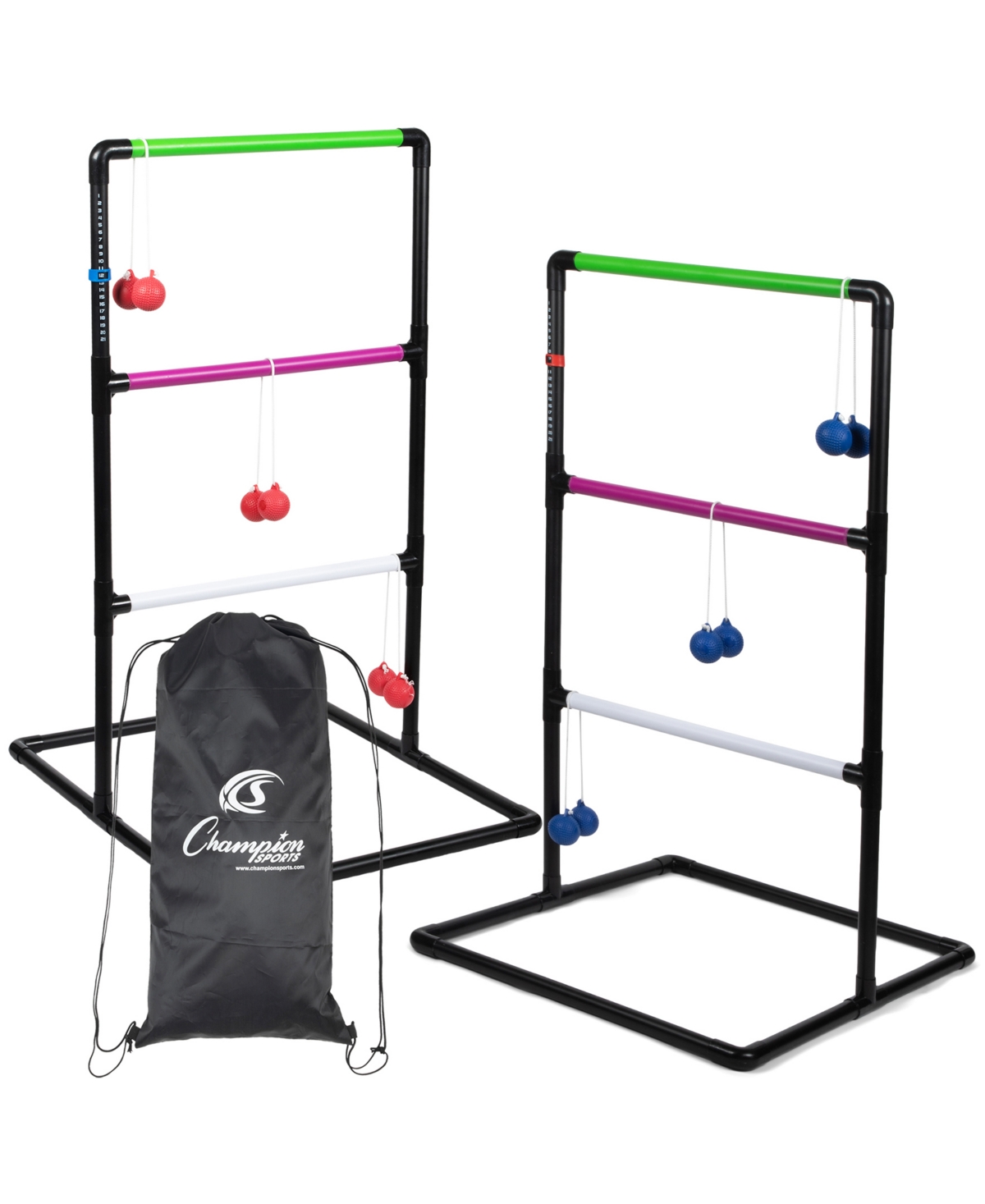 Champion Sports Ladder Ball Game Set, 9 Piece In Green,purple,white,black