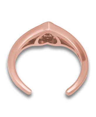 Cubic Zirconia Heart 18K Rose Gold and Gold Over Silver, Sterling Silver Toe Ring