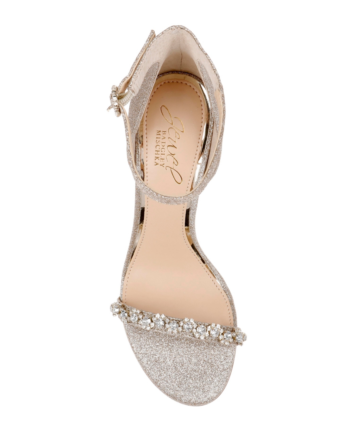 Jewel Badgley Mischka Women's Alyssa Two Piece Block Heel Evening Sandals