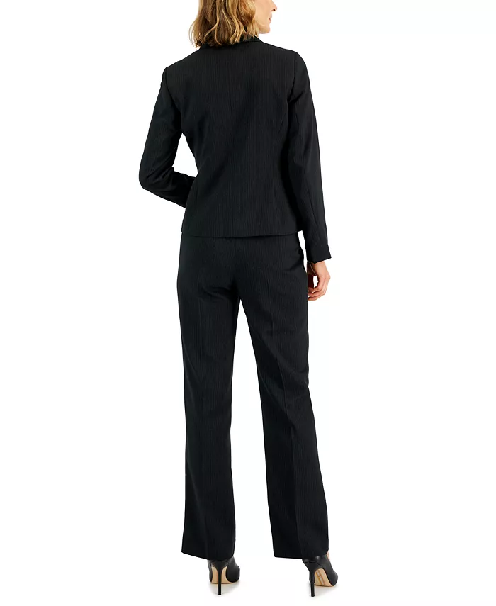 Women's Two-Button Pinstriped 2 Piece Pantsuit, Regular & Petite - thumbnail 7