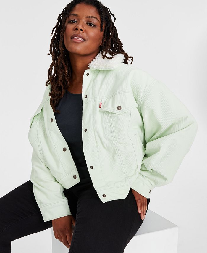 Levi's Trendy Plus Size Faux-Sherpa Baby Baggy Trucker Jacket & Reviews -  Jackets & Blazers - Plus Sizes - Macy's