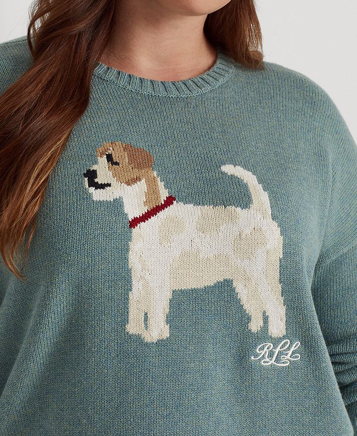 Lauren Ralph Lauren PlusSize IntarsiaKnit Cotton Sweater & Reviews