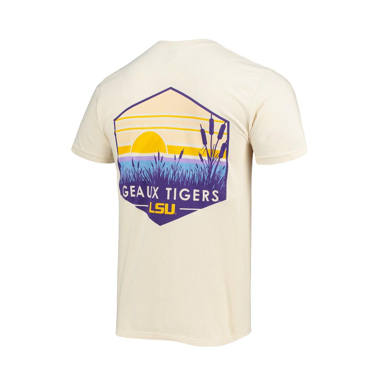 Мужская футболка Image One Cream LSU Tigers Landscape Shield Comfort Colors — фото 4