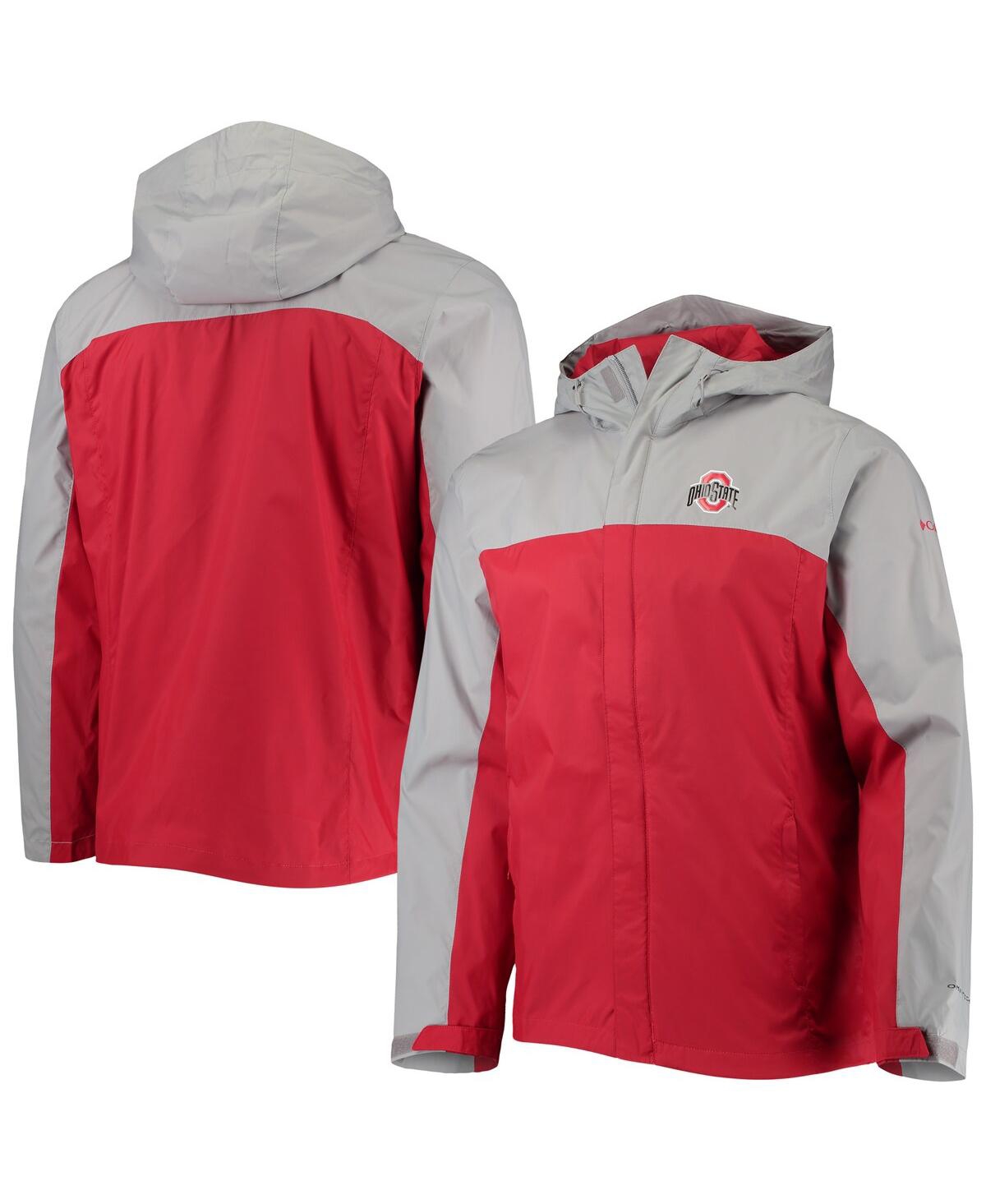 Shop Columbia Men's  Gray, Scarlet Ohio State Buckeyes Glennaker Storm Full-zip Jacket In Gray,scarlet