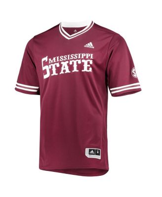 Men's Maroon Mississippi State Bulldogs Replica V-Neck Baseball Jersey