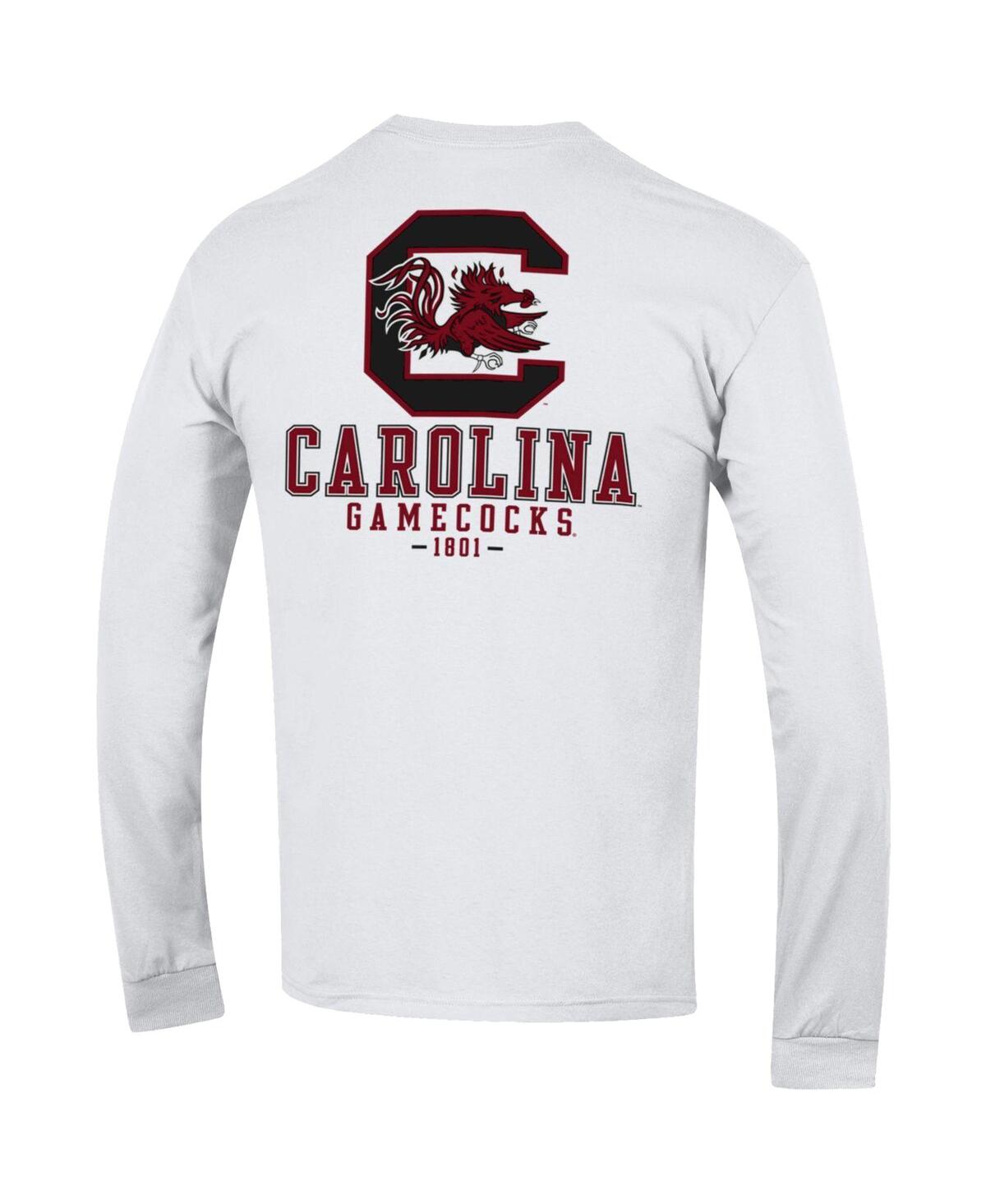Men's ChampionSouth Carolina Gamecocks Team Stack 3-Hit Long Sleeve T-shirt - White