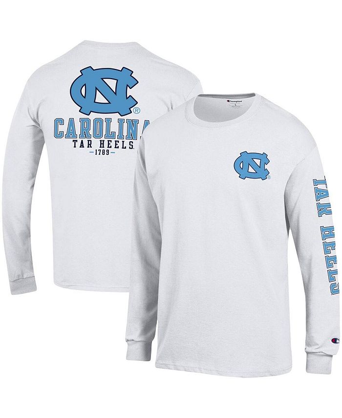 Champion Men s White North Carolina Tar Heels Team Stack Long