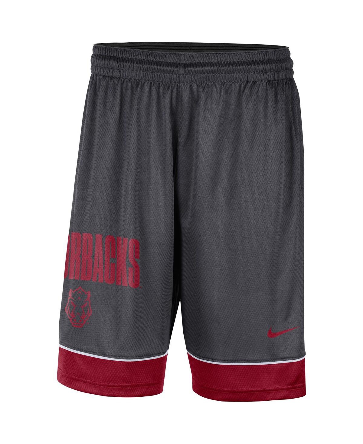 Nike Men's Charcoal, Crimson Oklahoma Sooners Fast Break Performance Shorts In Charcoal,cardinal