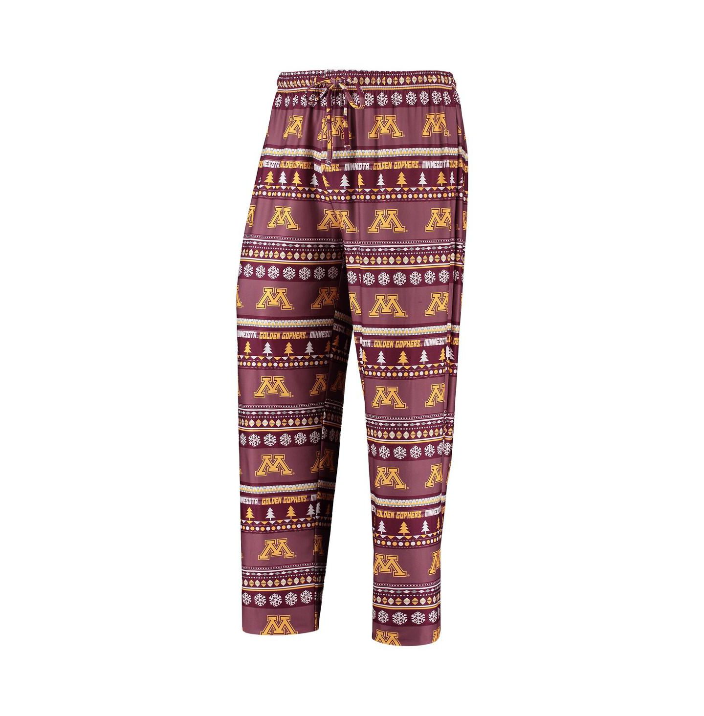 Мужская пижама Concepts Sport Minnesota Golden Gophers Ugly Sweater, Maroon — фото 5