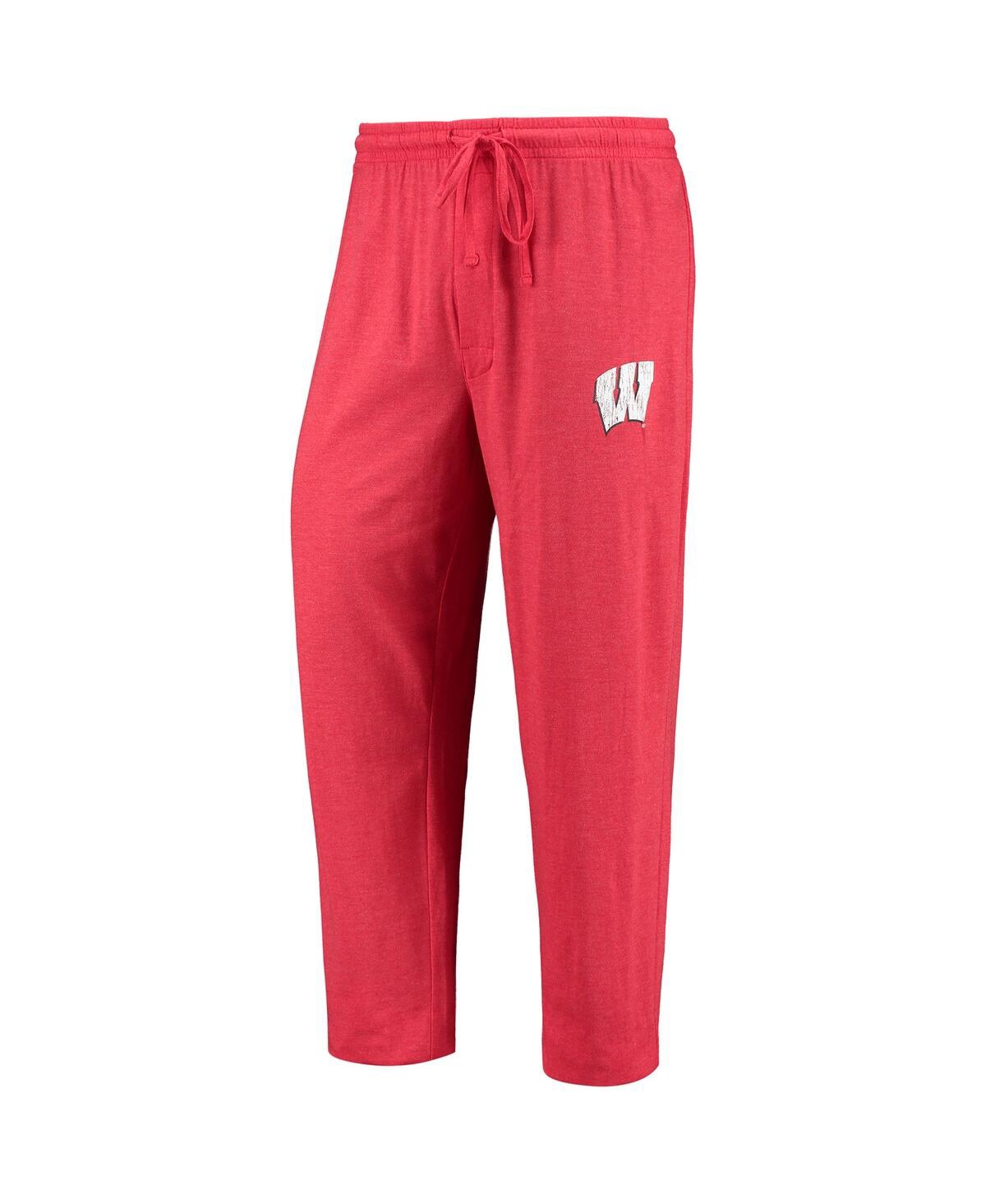 Shop Concepts Sport Men's  Red And Heathered Charcoal Wisconsin Badgers Meter Long Sleeve T-shirt And Pant In Red,heathered Charcoal