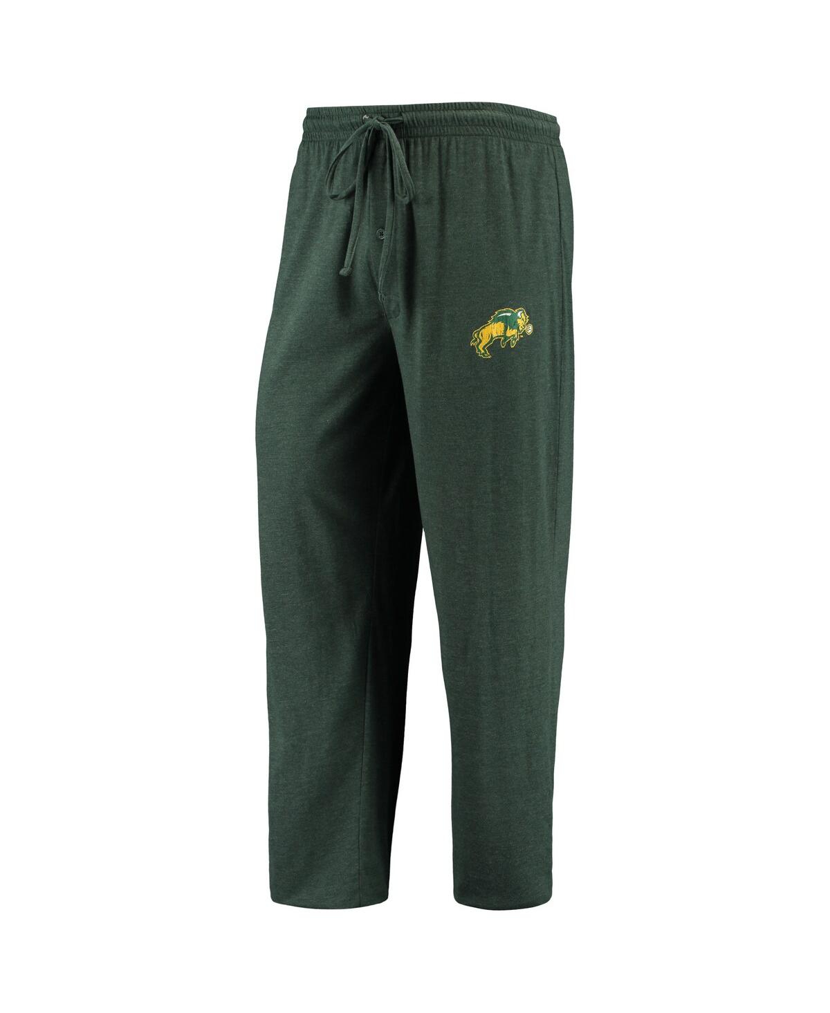 Concepts Sport Men's  Green And Heathered Charcoal Ndsu Bison Meter Long Sleeve T-shirt And Pants Sle In Green,heathered Charcoal