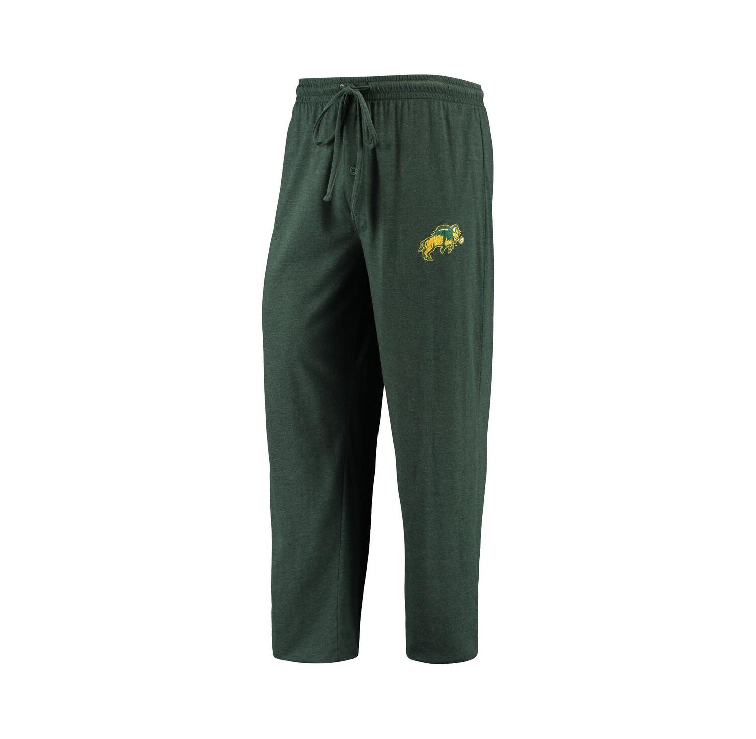 Men's Green and Heathered Charcoal NDSU Bison Meter Long Sleeve T-shirt and Pants Sleep Set