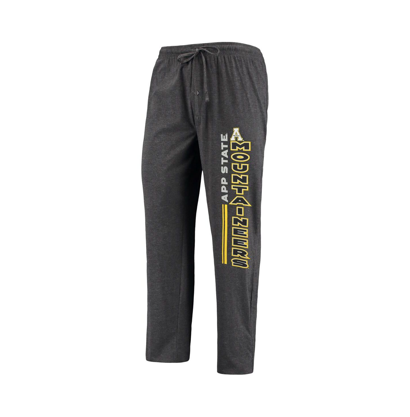 Мужская пижама Concepts Sport Appalachian State Mountaineers Meter, Charcoal/Black — фото 5