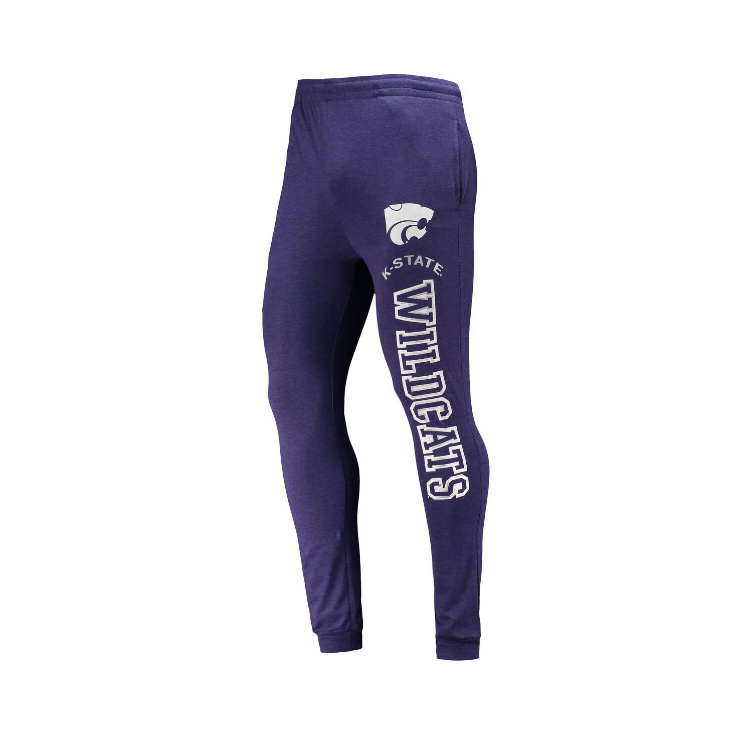 Men's Purple and Charcoal Kansas State Wildcats Meter Long Sleeve Hoodie T-shirt and Jogger Pants Set