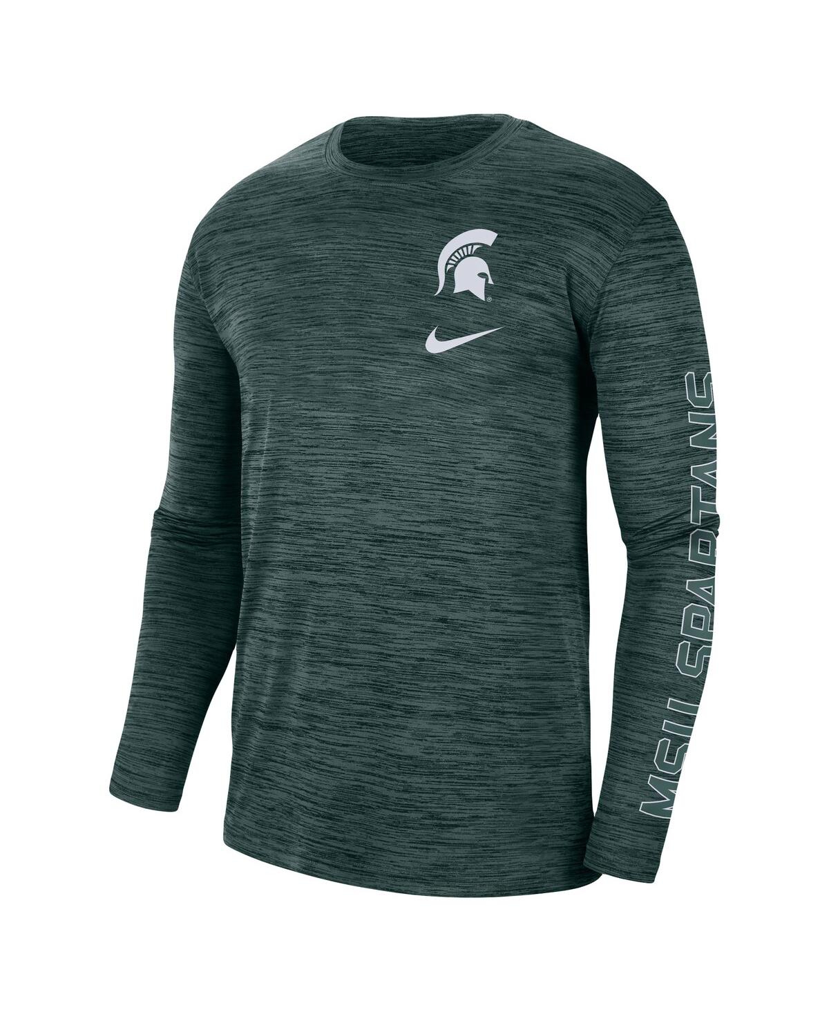 Shop Nike Men's  Green Michigan State Spartans Velocity Legend Team Performance Long Sleeve T-shirt