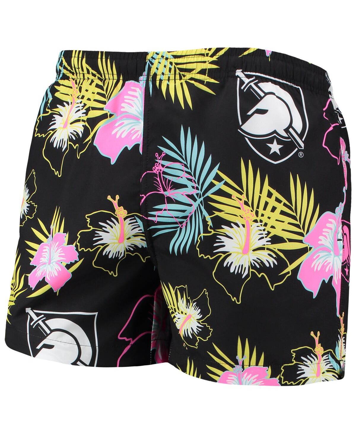 Shop Foco Men's  Black Army Black Knights Neon Floral Swim Trunks