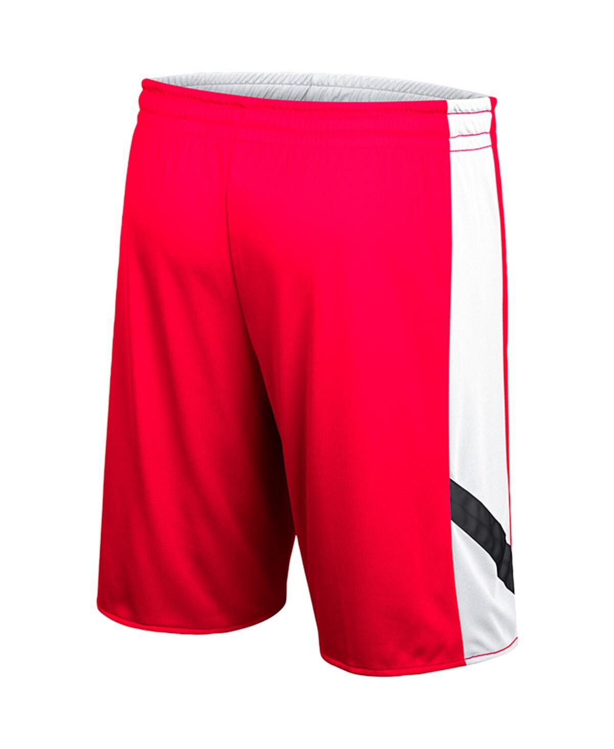 Shop Colosseum Men's  Red And White Wisconsin Badgers Am I Wrong Reversible Shorts In Red,white