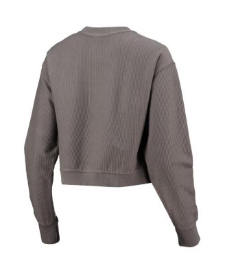 Women's Graphite Clemson Tigers Classic Corded Timber Crop Pullover Sweatshirt