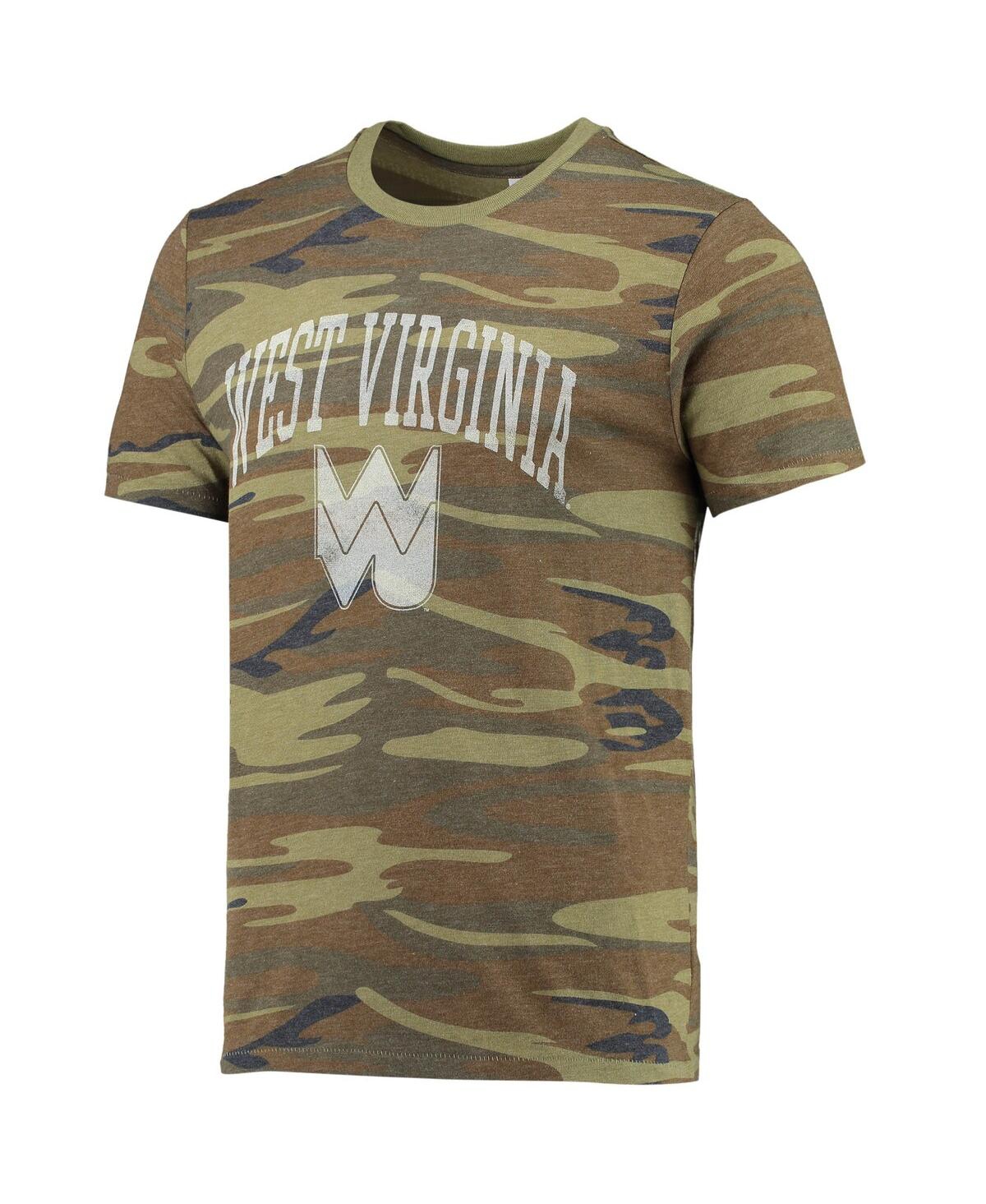 Shop Alternative Apparel Men's  Camo West Virginia Mountaineers Arch Logo Tri-blend T-shirt