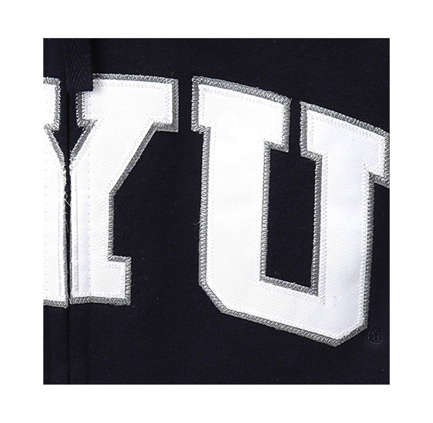 Women's Stadium Athletic Navy BYU Cougars Arched Name Full-Zip Hoodie