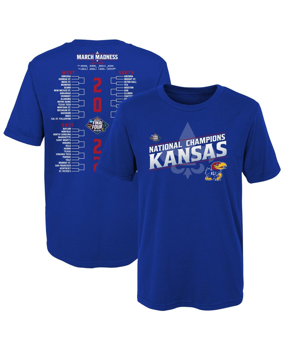 Outerstuff Toddler Girls And Boys Royal Kansas Jayhawks 2022 Ncaa Men's Basketball National Champions Bracket T In Royal
