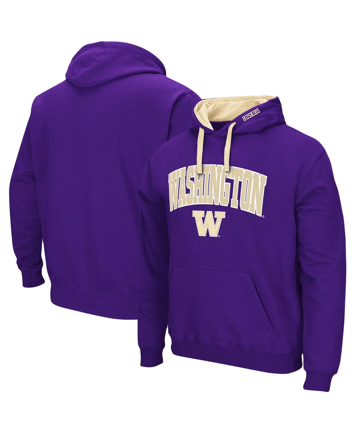 Colosseum Men's  Purple Washington Huskies Big And Tall Arch And Logo 2.0 Pullover Hoodie In Purple