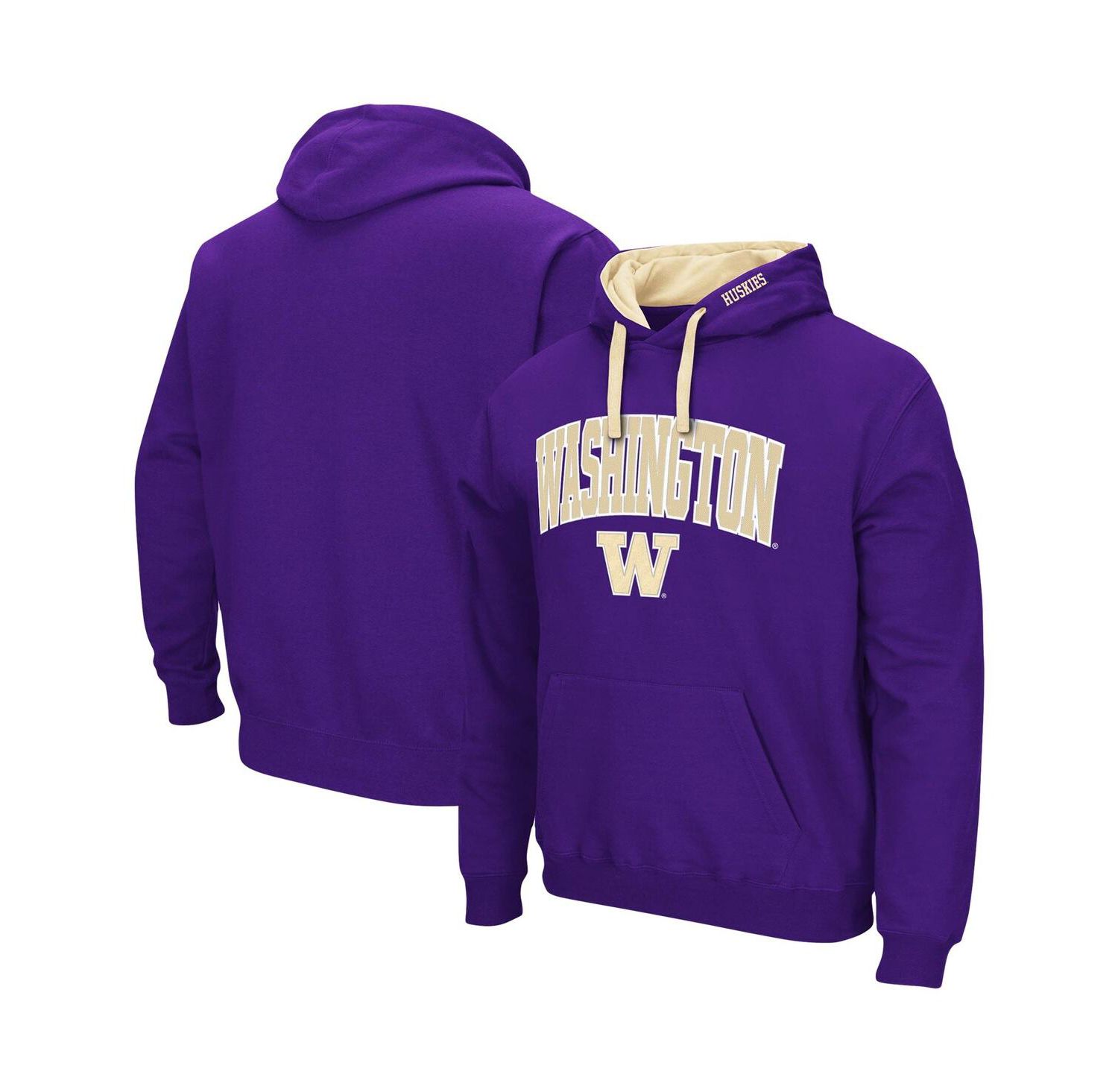 Men's Purple Washington Huskies Big and Tall Arch and Logo 2.0 Pullover Hoodie
