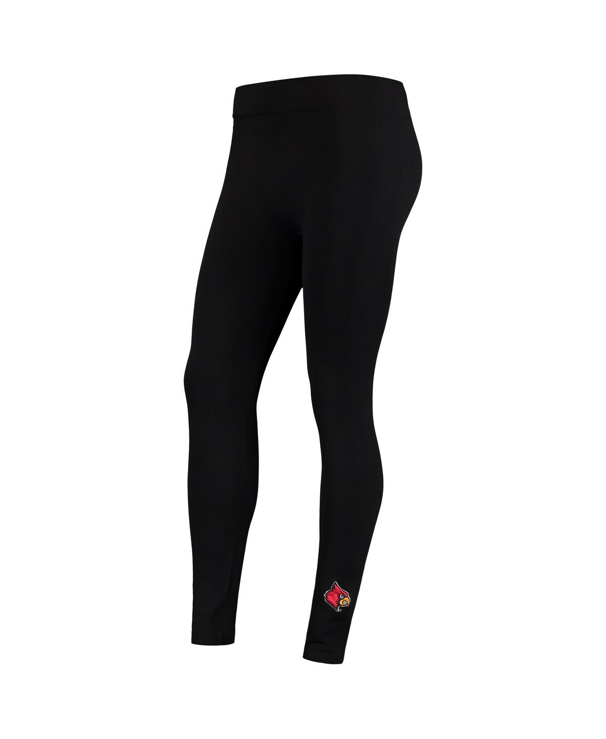 Women's ZooZatz Black Louisville Cardinals Fleece Leggings - Black