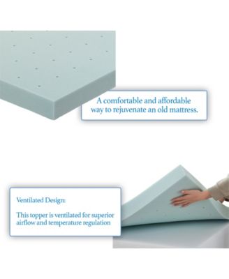 Gel Infused Mattress Topper Ventilated Design Memory Foam 3" Mattress Pad, Full