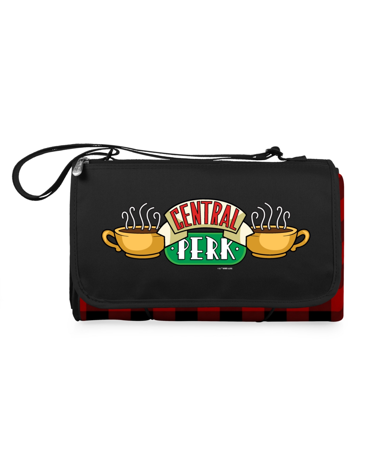 Friends Central Perk Blanket Tote Outdoor Picnic Blanket - Red Black Buffalo Plaid Pattern