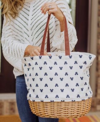 Mickey Mouse Silhouette Coronado Canvas and Willow Basket Tote