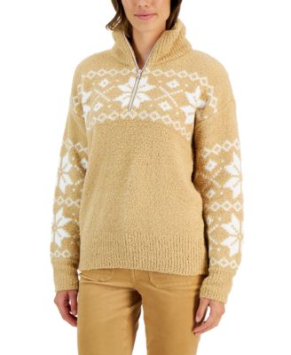 Style & Co - Fairisle Quarter-Zip Sweater