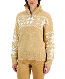 Women's Fairisle Quarter-Zip Cozy Sweater, Created for Macy's