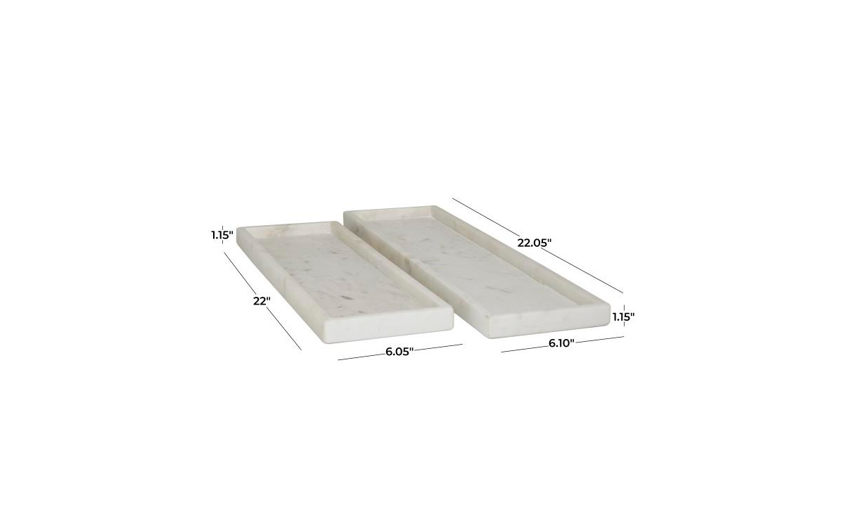 Marble Modern 2 Piece Tray Set