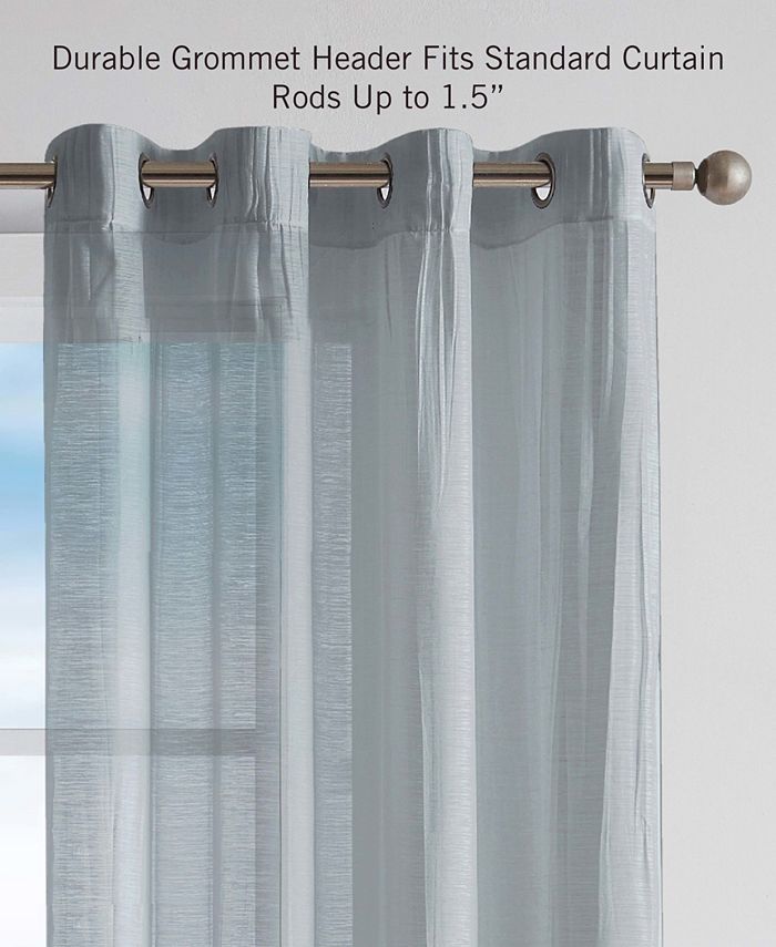 Nautica Cordelia Crushed Sheer Grommet Window Curtain Wide Panel Pair