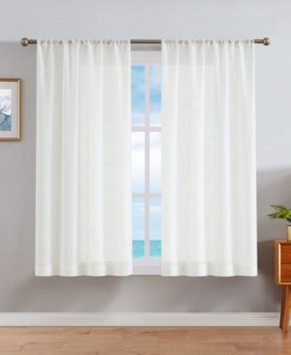 Nautica Erasmus Sheer Rod Pocket Window Curtain Panel Pair Collection In Taupe