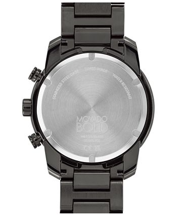 Movado Men's Bold wrist watch Designer Luxury gunmetal