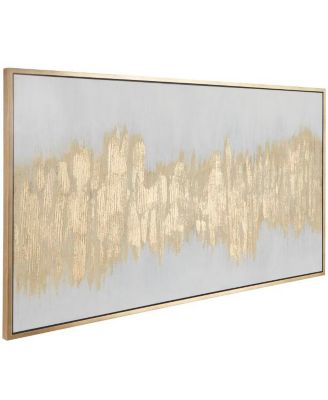 Wood Contemporary Framed Wall Art, 65" x 1.5" x 35.5"