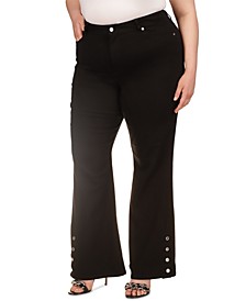 Plus Size Selma Button-Hem Jeans