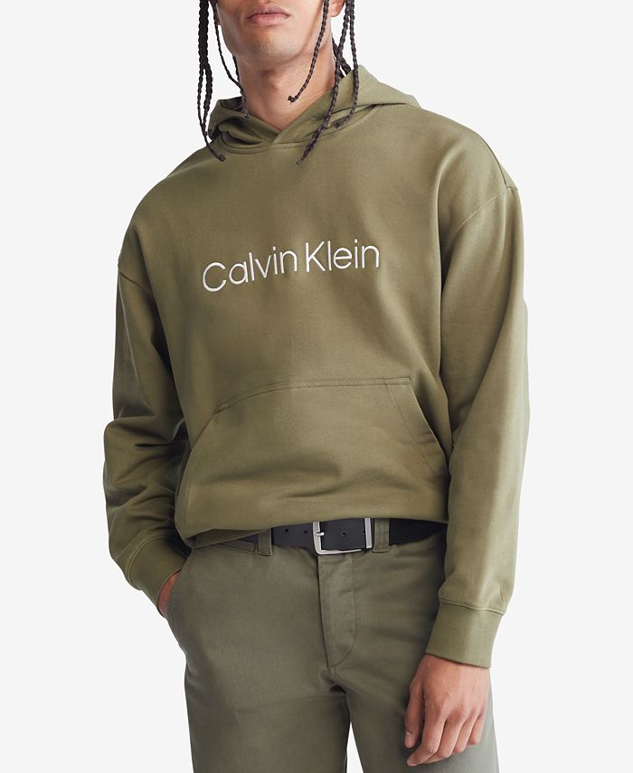 Calvin Klein Men\'s Standard Fit Hoodie Macy\'s Logo - Relaxed Terry