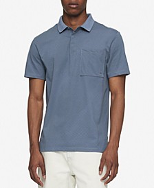 Men's Dot Print Pocket Polo Shirt