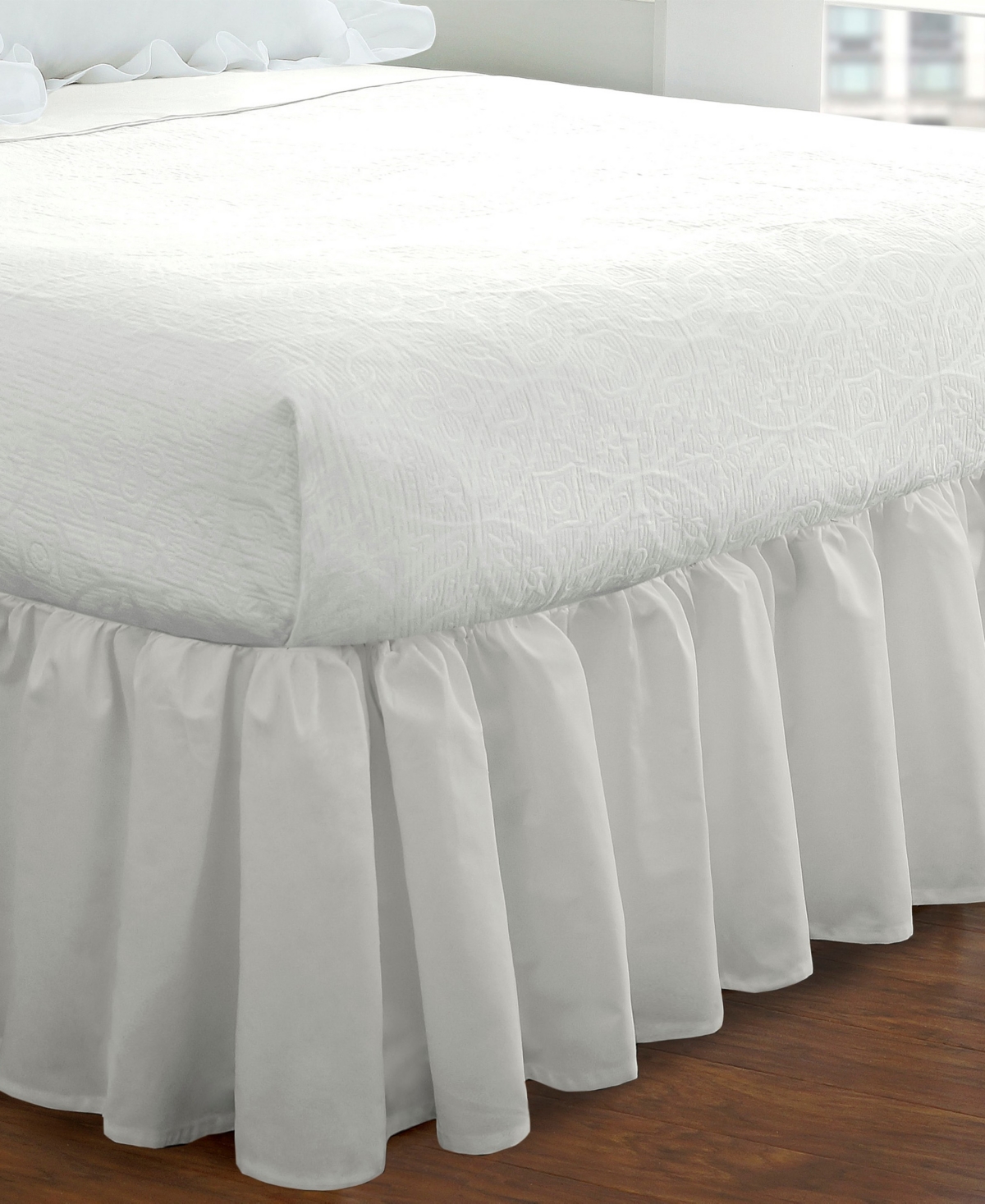 Fresh Ideas Ruffled Poplin Bed Skirt, Queen