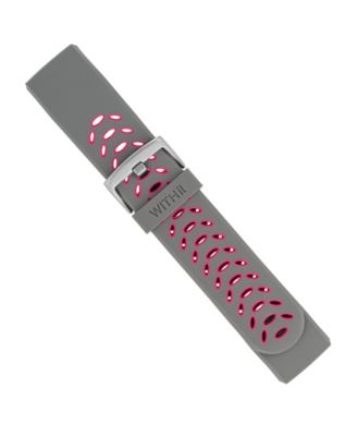 Grey and Pink Silicone Sport Band designed for Fitbit Charge 3 & 4