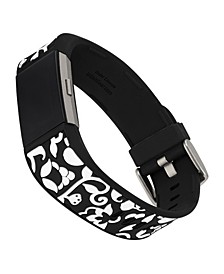  Black and White Premium Silicone Band Compatible with the Fitbit Charge 2